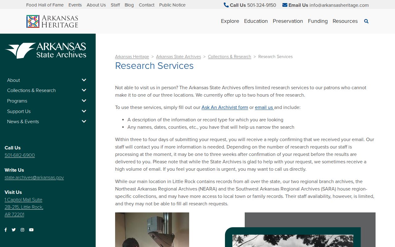 Arkansas State Archives research services for old Carroll County records